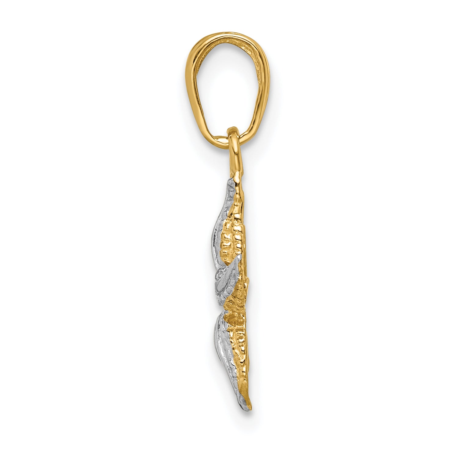 14K Gold Starfish Pendant with White Rhodium Accents Polished Finish Secondary image