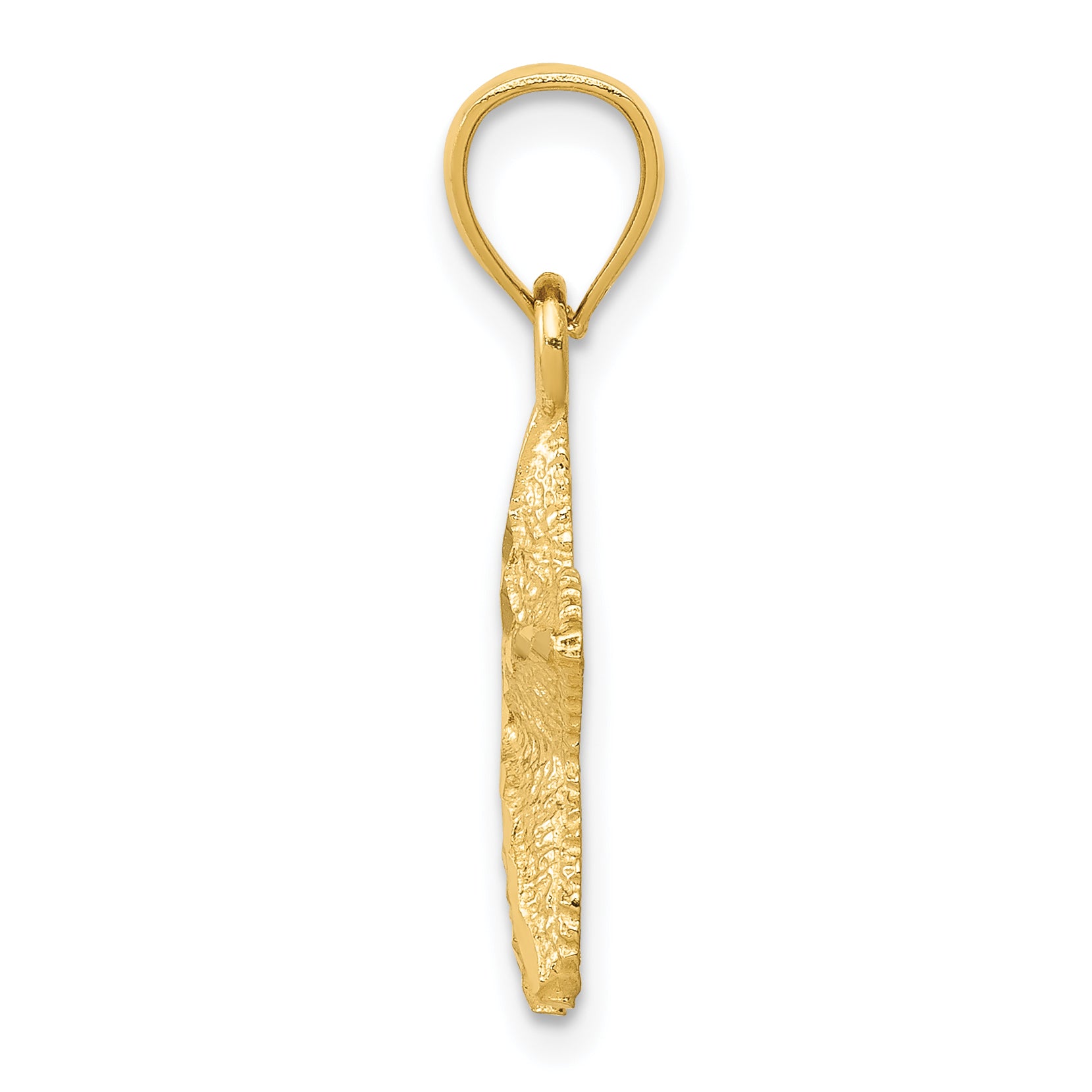 14K Gold Starfish Pendant with Polished Textured Finish, Cast Solid Secondary image