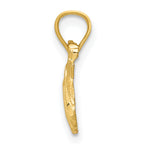 14K Gold Scallop Shell Pendant with Polished Diamond-Cut Finish