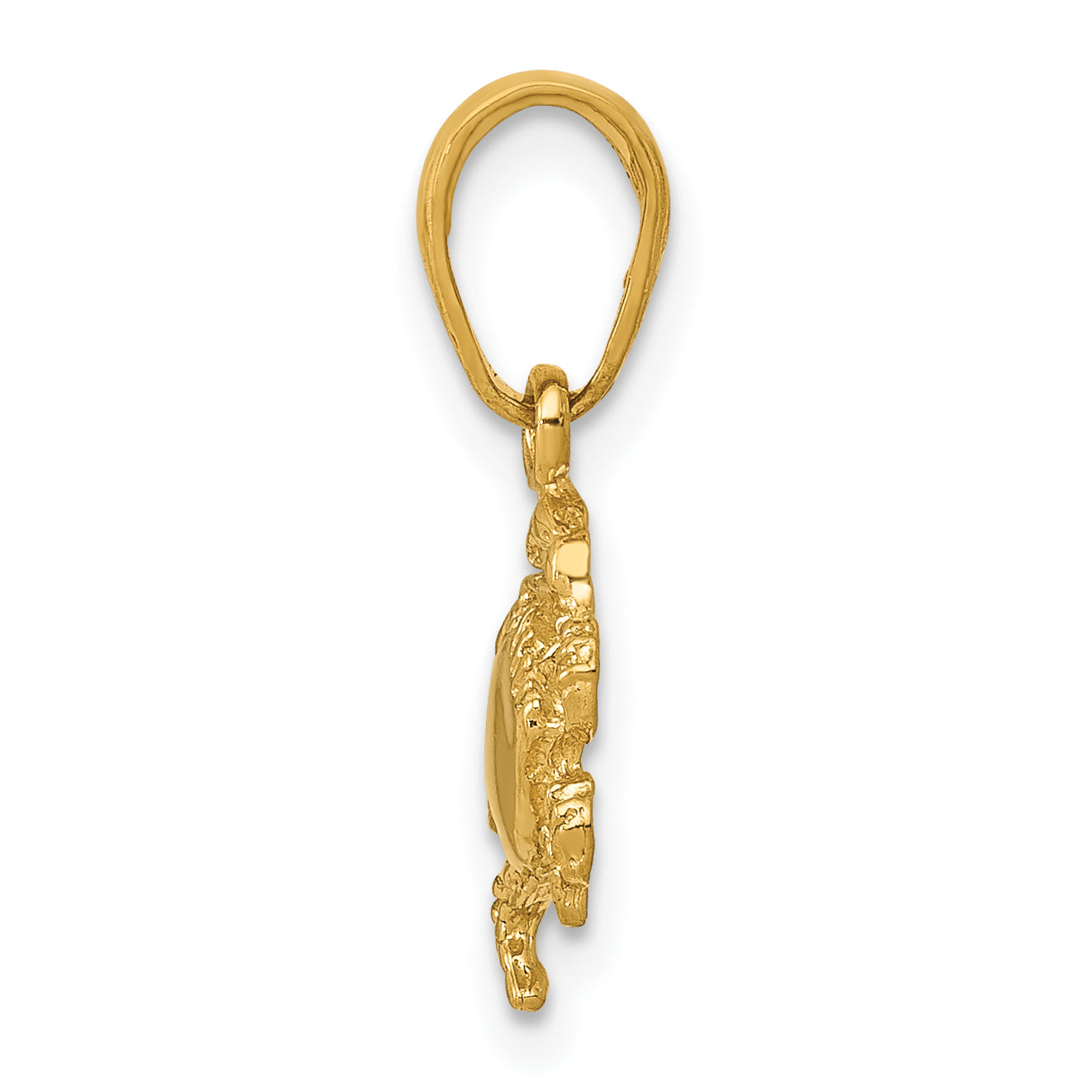14K Gold Crab Pendant with Polished Finish and Solid Design Secondary image