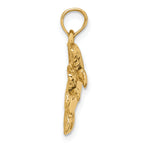 14K Gold Polished Double Manatee Pendant Solid Cast Design