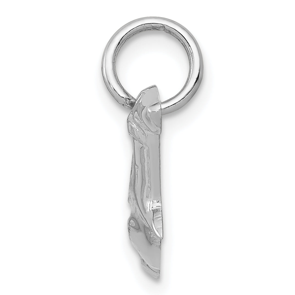 14K White Gold Hammerhead Shark Pendant with Rhodium Plating Men's Ocean-Inspired Charm Secondary image