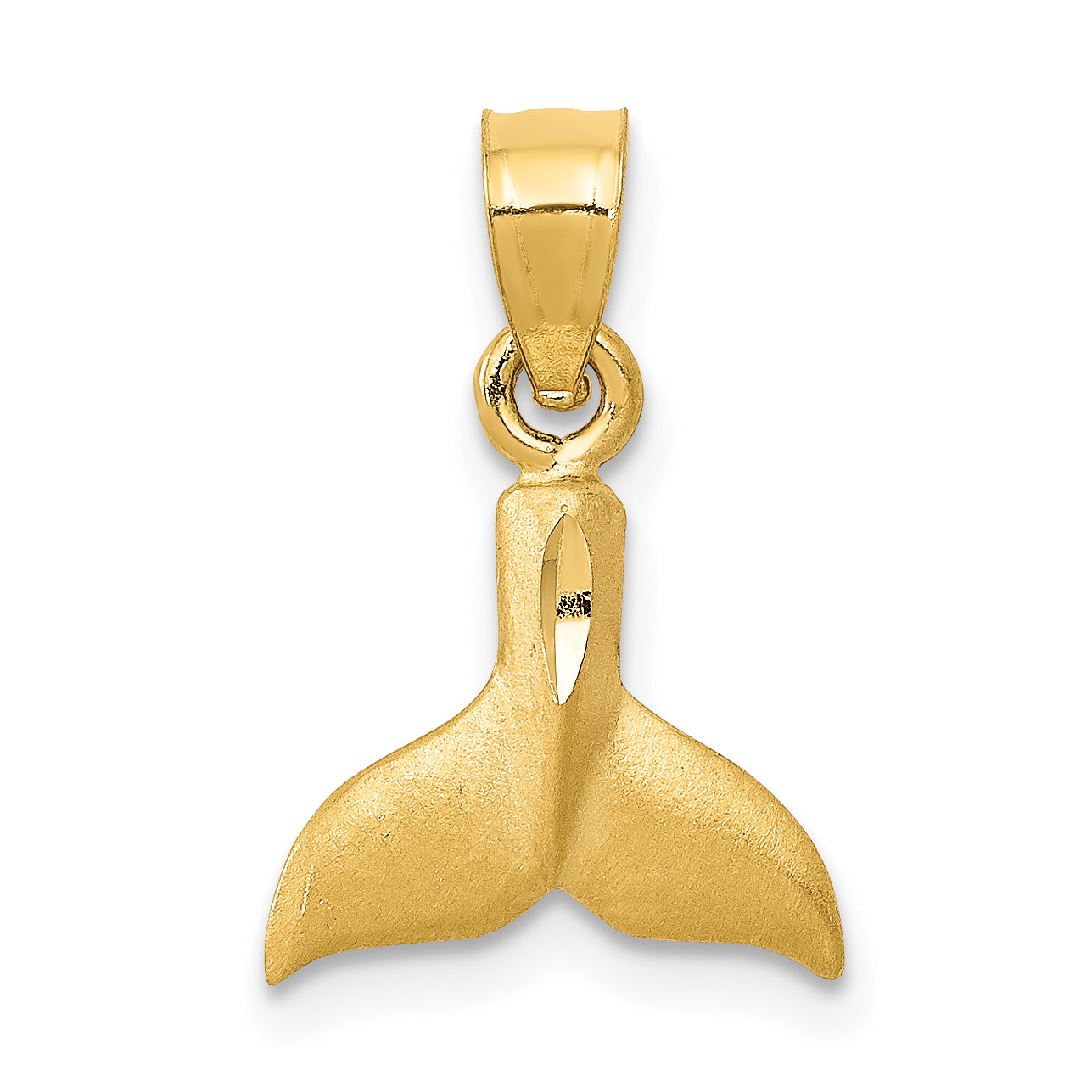 14K 3D Whale Tail Pendant Main image