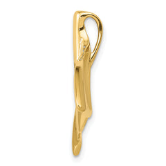 14K Gold Whale Tail Chain Slide for Men  Solid Casted Design