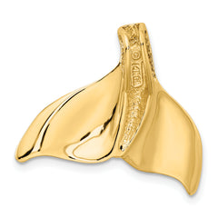14K Gold Whale Tail Chain Slide for Men  Solid Casted Design