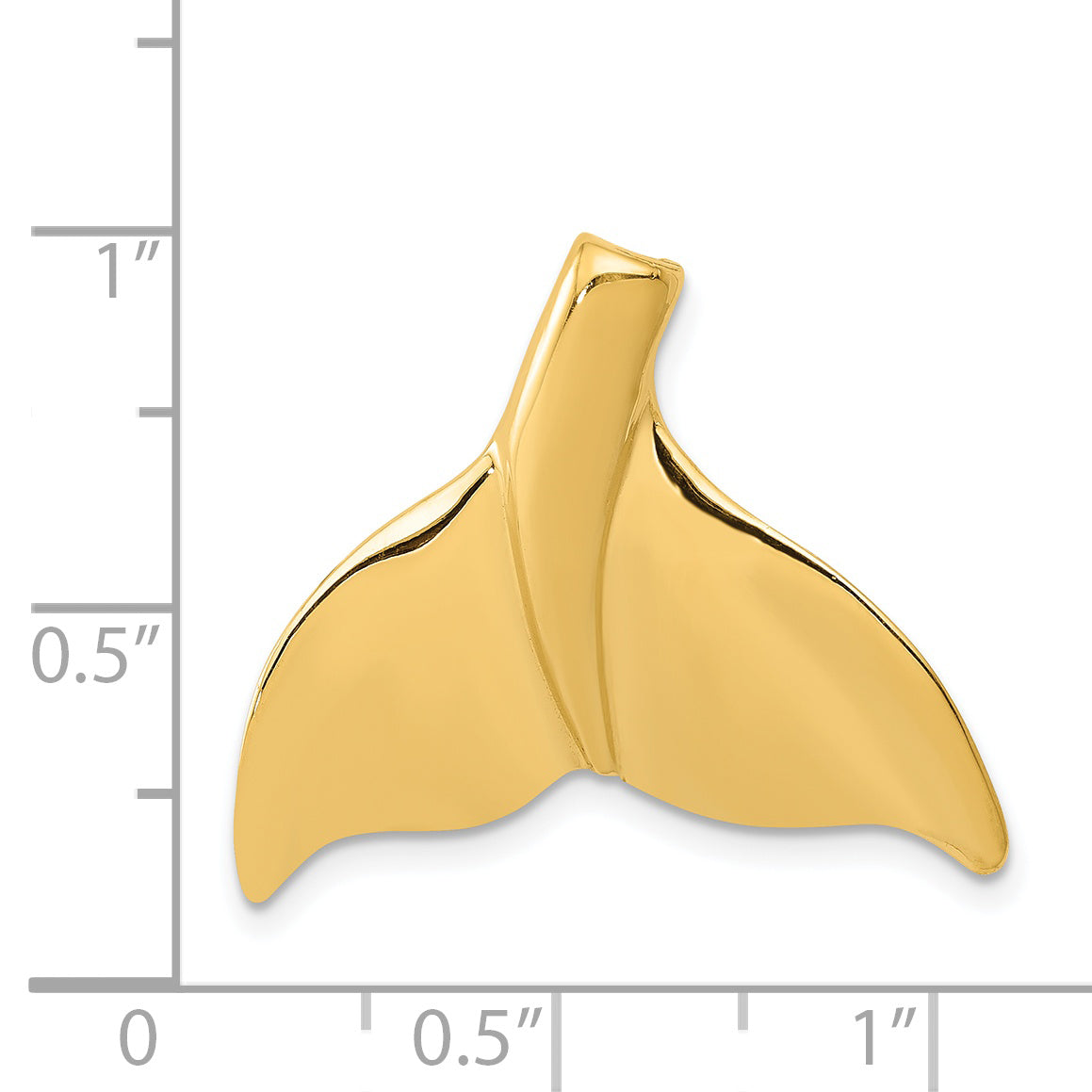 14K Gold Whale Tail Chain Slide for Men  Solid Casted Design