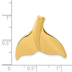 14K Gold Whale Tail Chain Slide for Men  Solid Casted Design