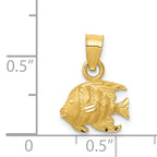 14K Gold Fish Pendant with Solid Cast Design Elegant & Themed Charm