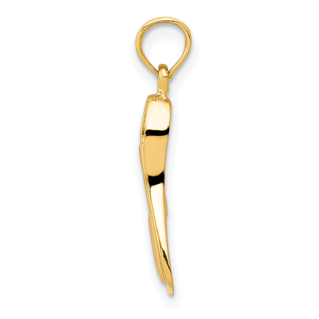 14K Gold 3D Scuba Flipper Pendant for Men  Solid, Casted, Themed Charm