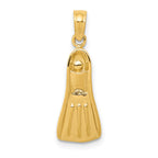 14K  3D Scuba Flipper Pendant
