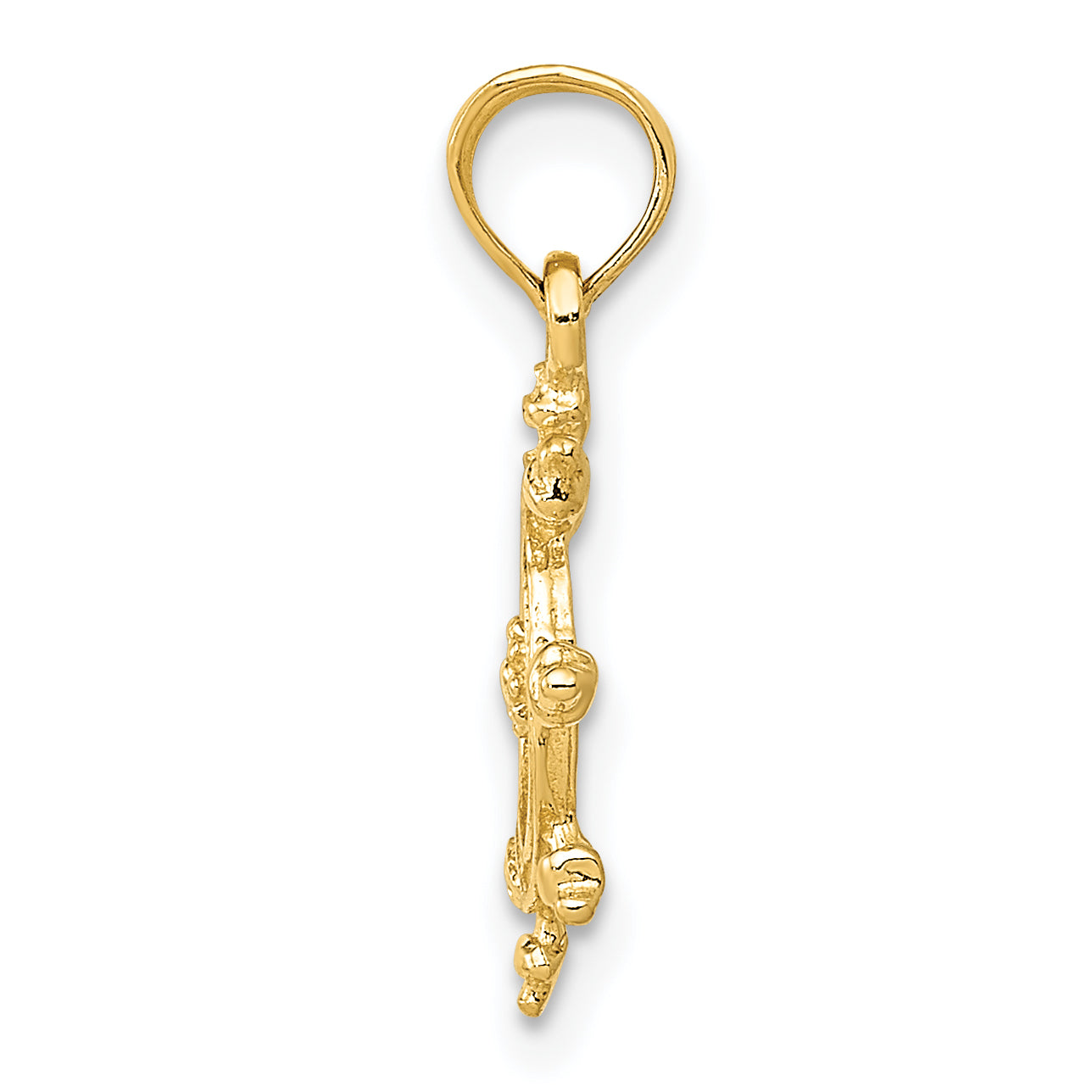 14K Gold Ship Wheel Pendant for Men Solid Casted Elegant Design Secondary image