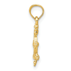 14K Gold Ship Wheel Pendant for Men Solid Casted Elegant Design