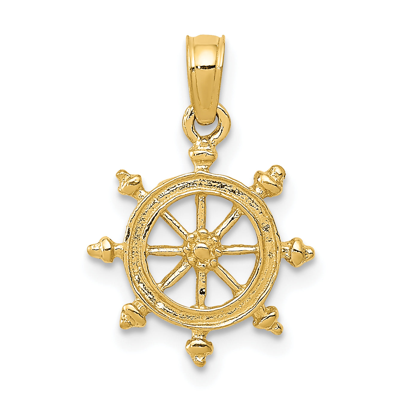 14k Ship Wheel Pendant Main image