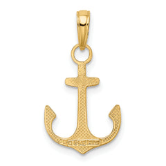 14K Gold Solid Anchor Pendant for Men Casted, Themed Design