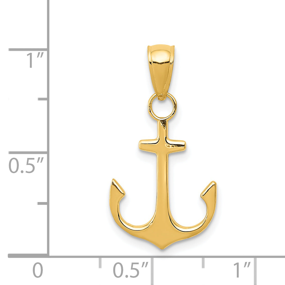 14K Gold Solid Anchor Pendant for Men Casted, Themed Design