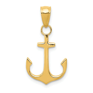 Anchor Pendant in 14K Yellow Gold, 14x24mm - Sophia Jewelers