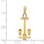 14K Gold 3D Navy Anchor Pendant for Men Solid & Casted