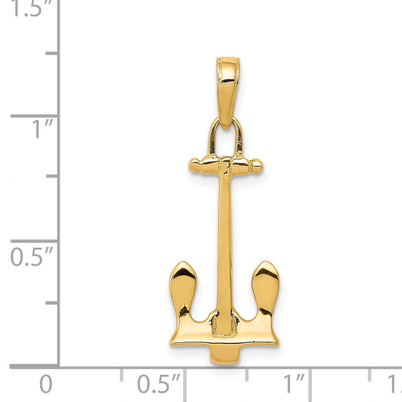 14K Gold 3D Navy Anchor Pendant for Men Solid & Casted