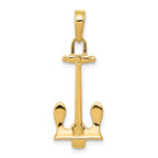 14K  3D Navy Anchor Pendant
