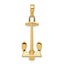 14K  3D Navy Anchor Pendant