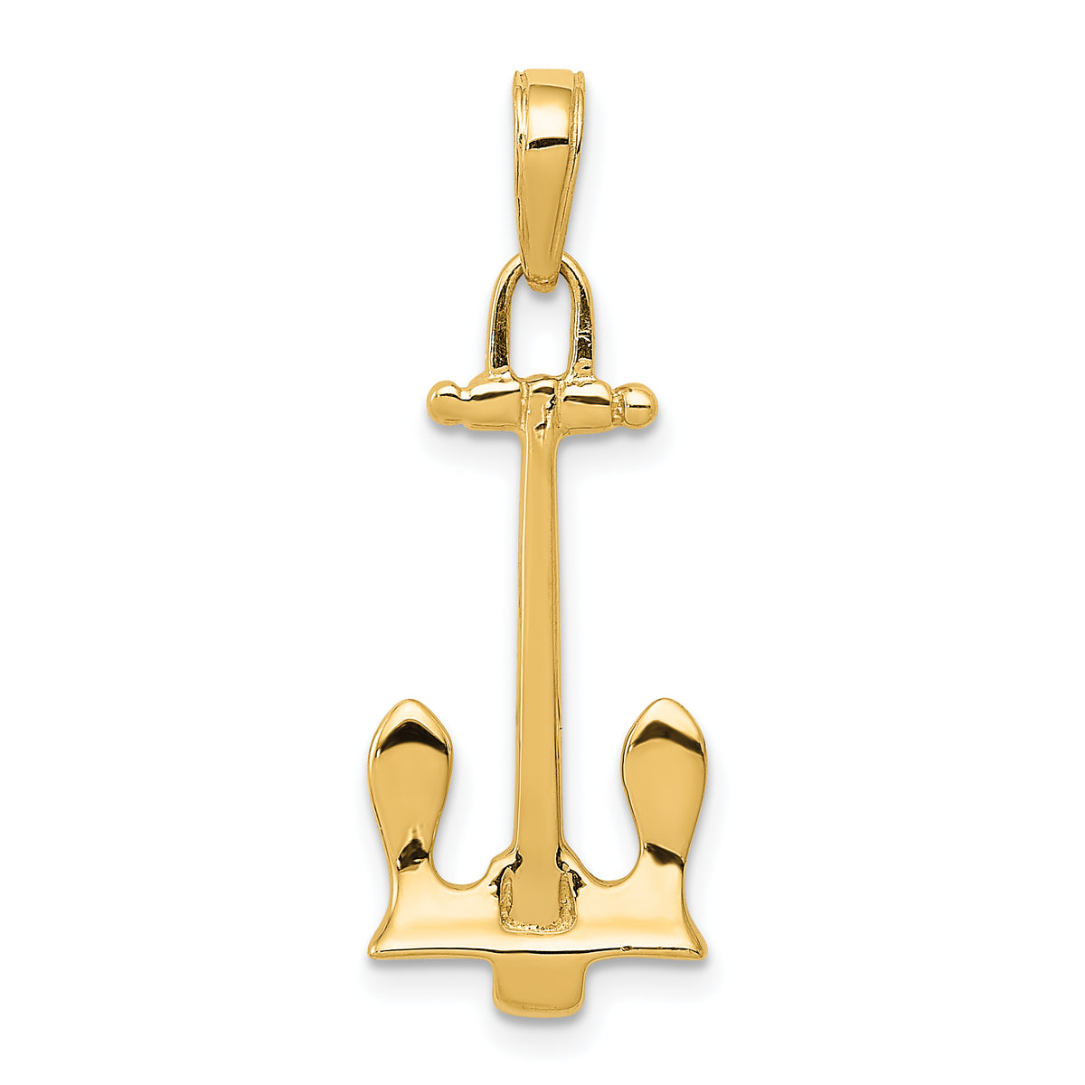 14K  3D Navy Anchor Pendant