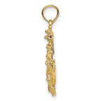 14K Gold Men's Anchor with Wheel Pendant  Solid Casted Design