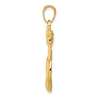 14K Gold Men's Anchor with Rope Pendant  Solid Casted Design