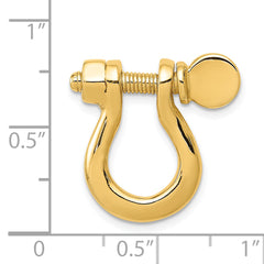 14K Gold 3D Large Shackle Link Pendant for Men  Solid & Cast