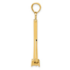 14K Gold 3D Moveable Anchor Pendant  Solid Casted Nautical Charm