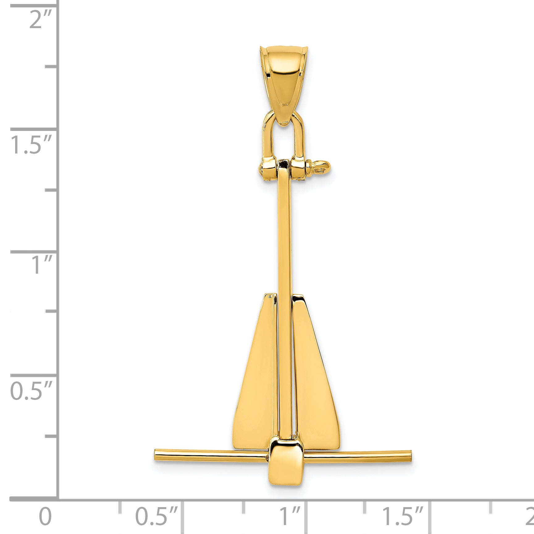 14K  3D Moveable Anchor Pendant