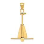 14K  3D Moveable Anchor Pendant