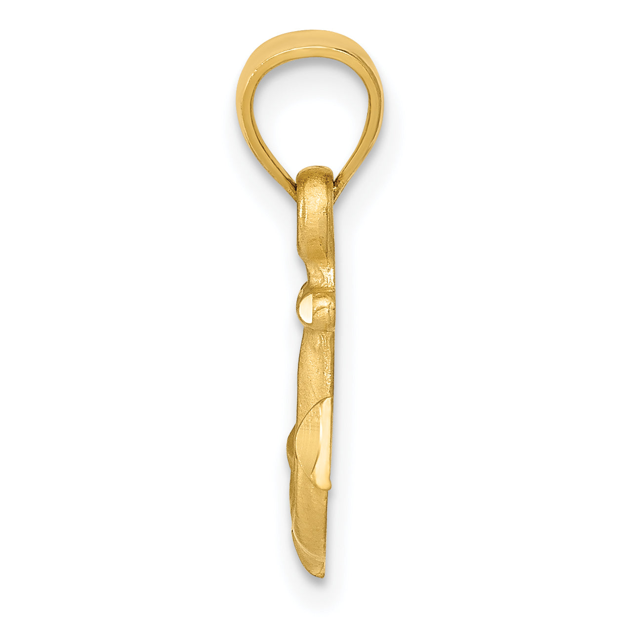 14K Gold Diamond-Cut Anchor Pendant for Men Solid & Casted Secondary image