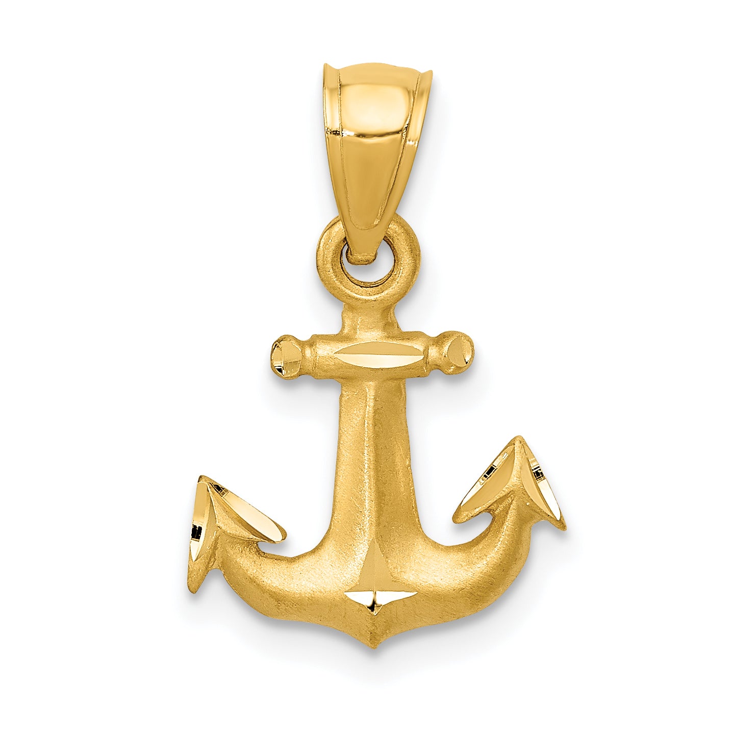 14K Diamond-cut Anchor Pendant Main image