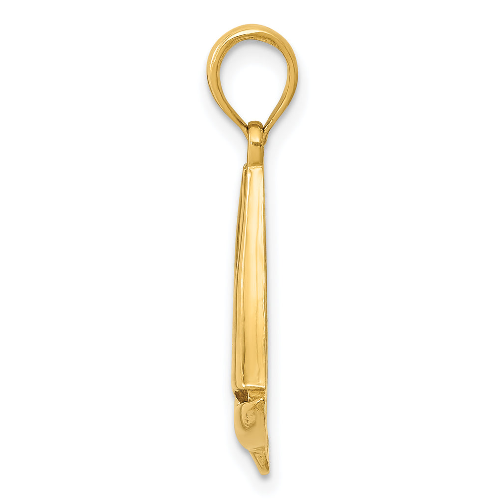 14K Gold Sailboat Pendant for Men  Solid Crafted, Nautical Charm