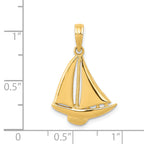14K Gold Sailboat Pendant for Men  Solid Crafted, Nautical Charm