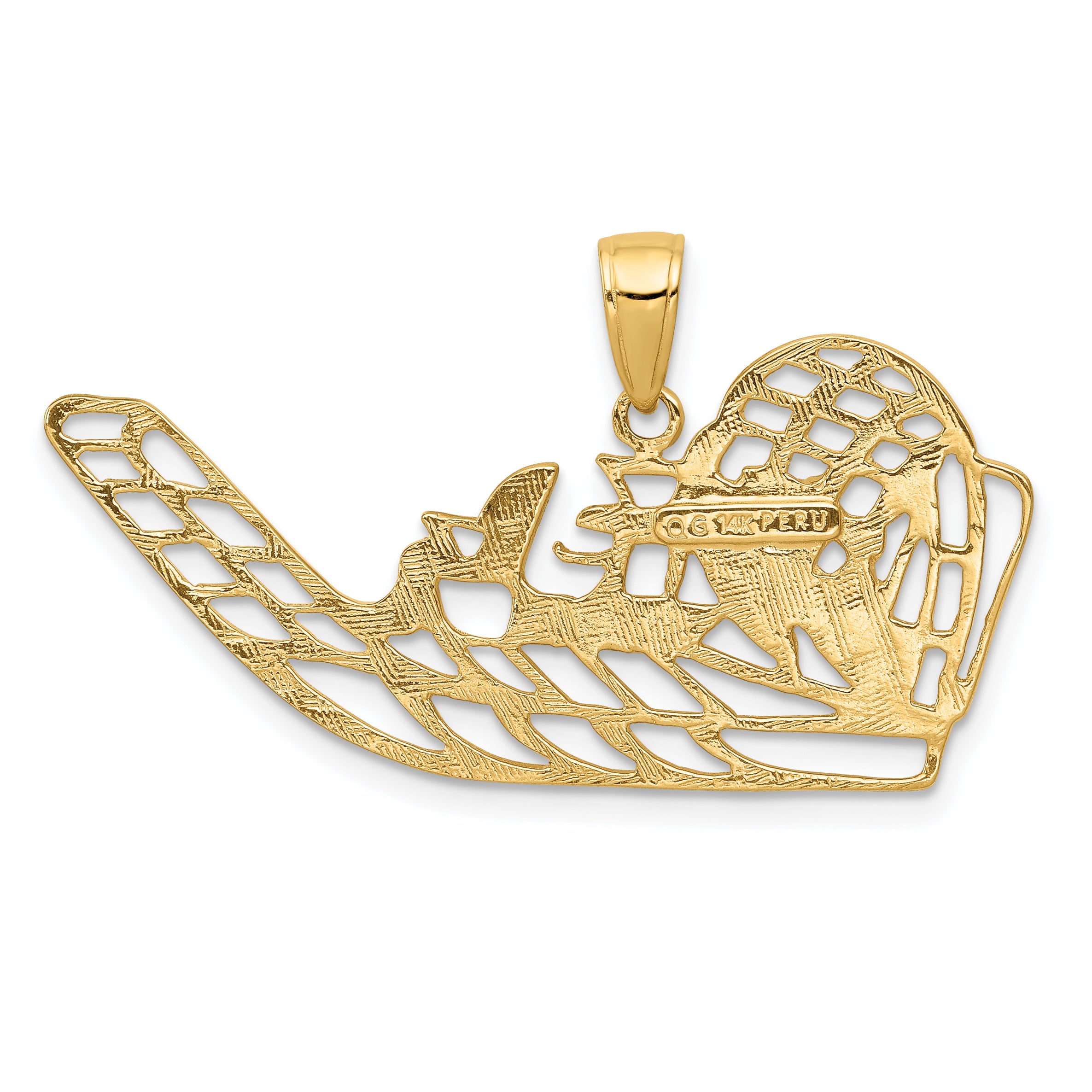 14K Gold Air Boat Pendant for Men  Elegant Solid Cast Design