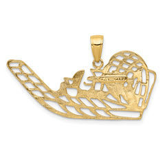 14K Gold Air Boat Pendant for Men  Elegant Solid Cast Design