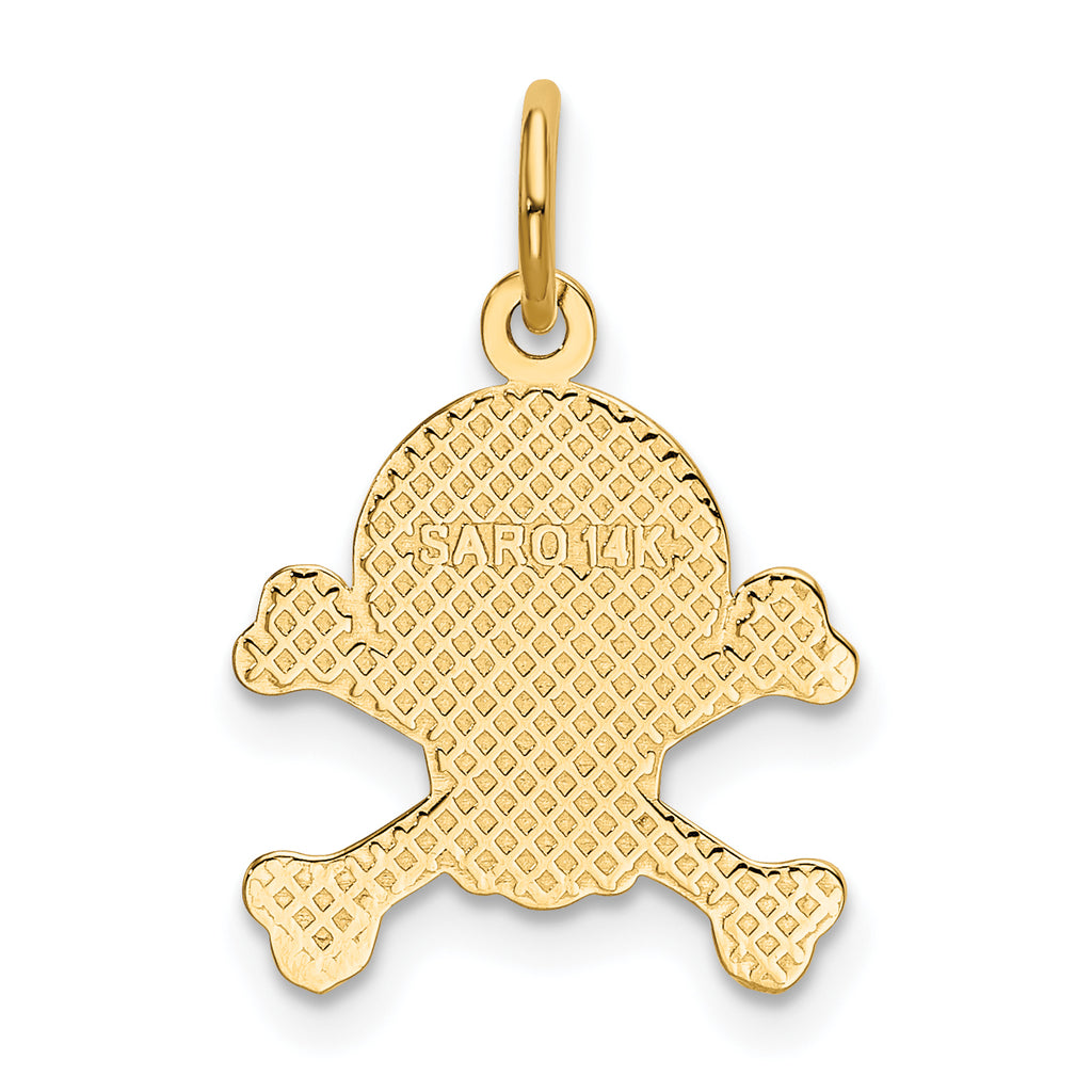 14K Gold Skull and Bones Charm for Men Bold and Themed Design
