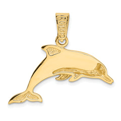 14K Gold Lab Created Opal Dolphin Pendant  Elegant and Unique