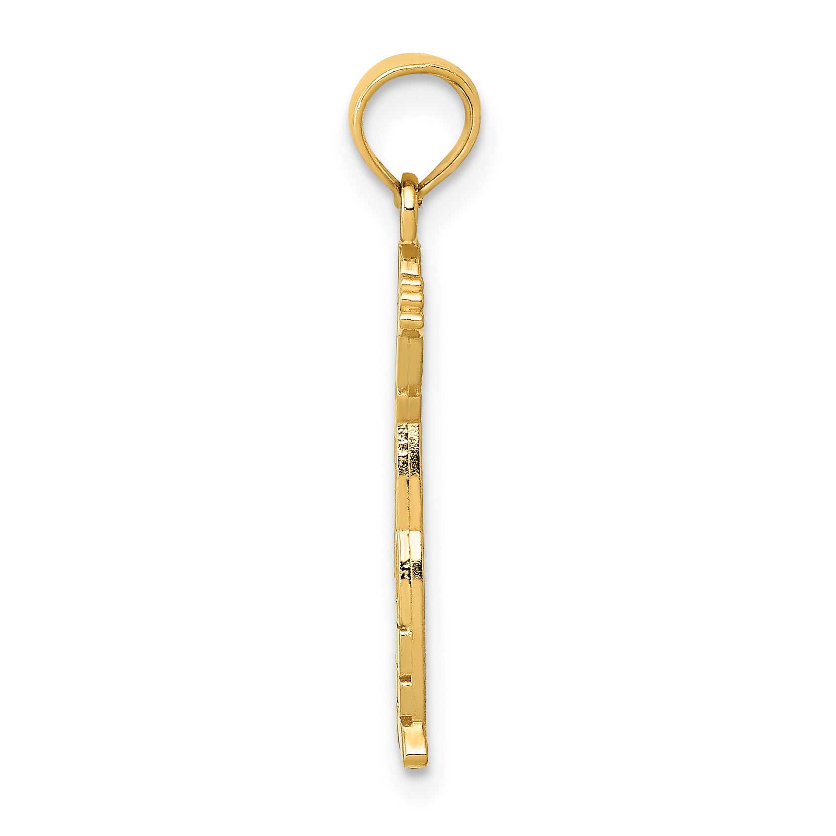 14K Gold Boy Pendant with Textured Back  Solid Cast Design