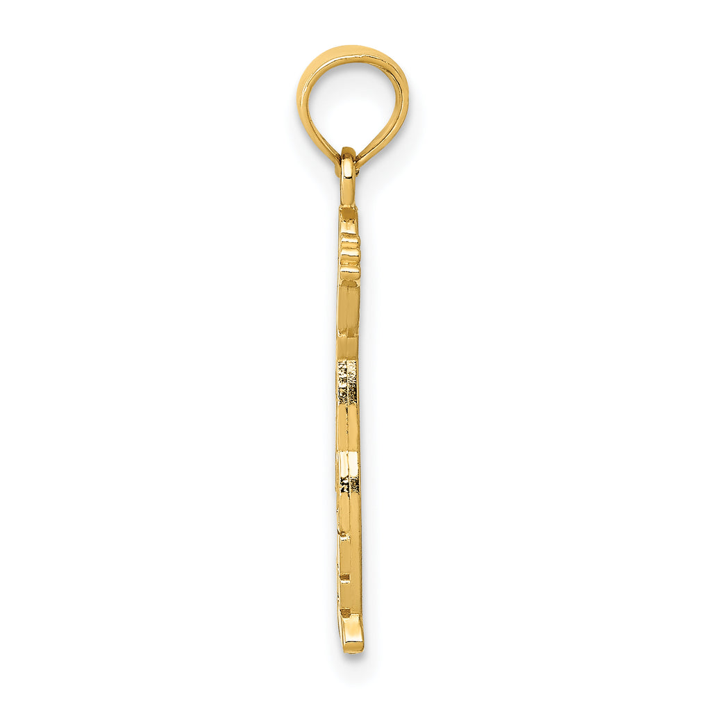 14K Gold Boy Pendant with Textured Back  Solid Cast Design