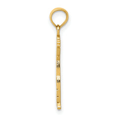 14K Gold Boy Pendant with Textured Back  Solid Cast Design