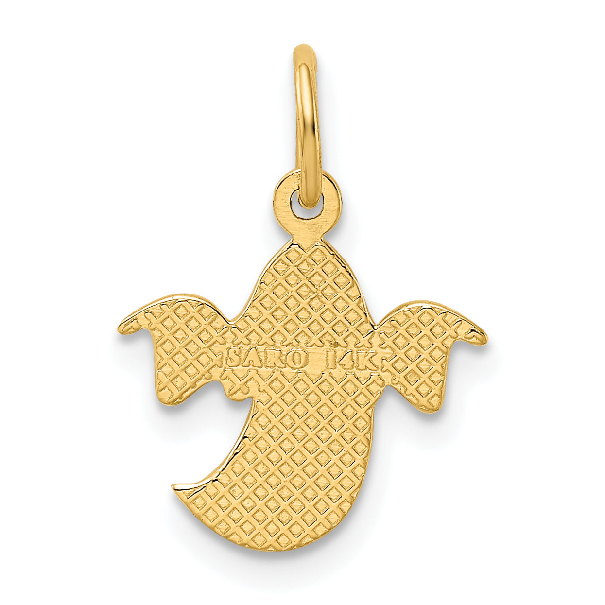 14K Gold Ghost Charm Flat Back Themed Pendant 20mm