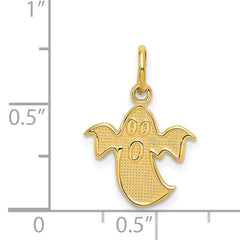14K Gold Ghost Charm Flat Back Themed Pendant 20mm