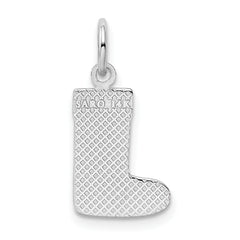 14K White Gold Christmas Stocking Charm with Rhodium Finish Festive & Elegant