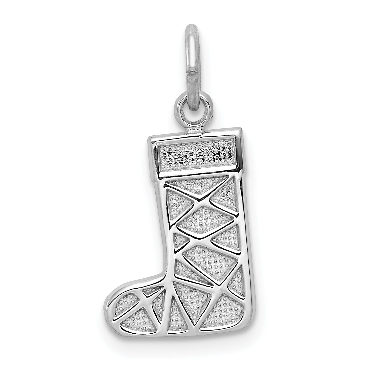 14k White Gold Christmas Stocking Charm Main image