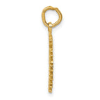 14K Gold Flaming Sun Charm with Polished Textured Design