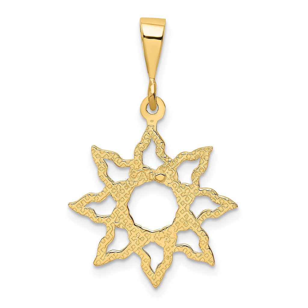 14K Gold Sun Charm for Men with Polished Finish  Bold & Elegant Design