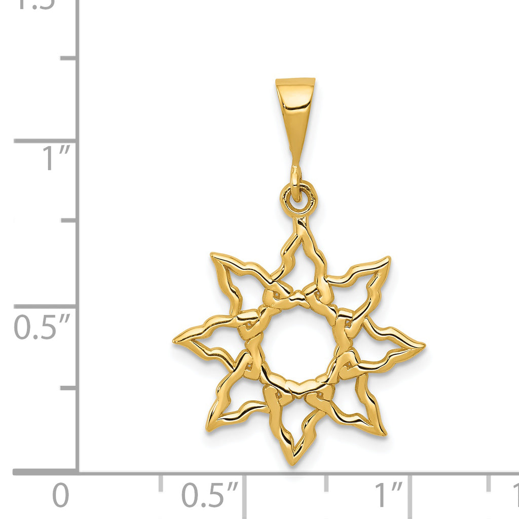 14K Gold Sun Charm for Men with Polished Finish  Bold & Elegant Design