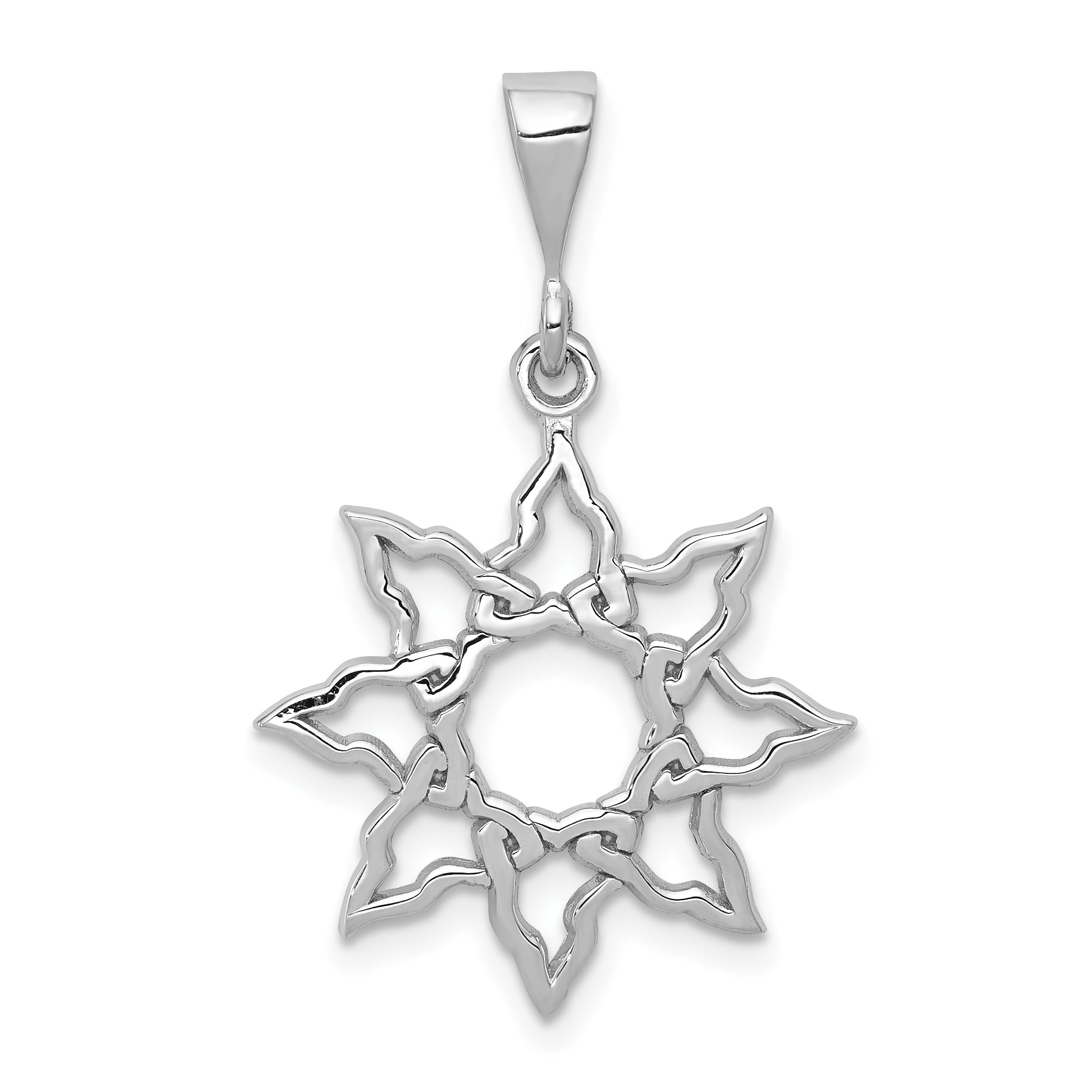 14k White Gold Sun Charm